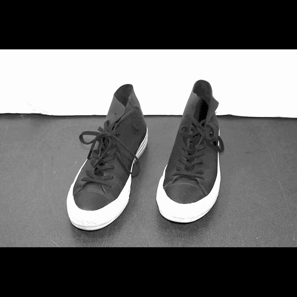 Converse Prime Hi Top Black Leather Sneakers - Picture 9 of 15